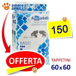 Assorbello BASIC 60x60 Traverse tappetini igienici assorbenti per cani 150 pezzi - Foto 1 di 3