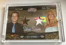 DONRUSS AMERICANA DUAL SWATCH CARD OF ACTORS K.RUSSELL & G.HAWN, No.017/100
