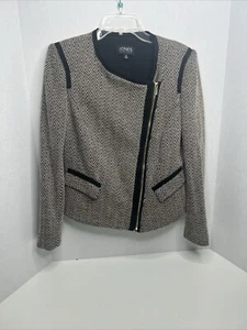 JONES OF NEW YORK WOMEN'S SZ 6 CLASSIC SUIT JACKET FULL FRONT ZIPPER LINED - Picture 1 of 8