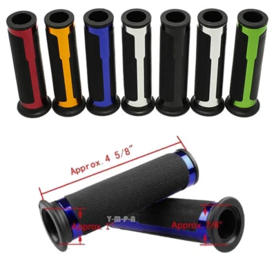 Motorcycle 7/8" Rubber Hand Grips For Honda CB1000R 500F Kawasaki Z1000 800 650 - Image 1 of 4