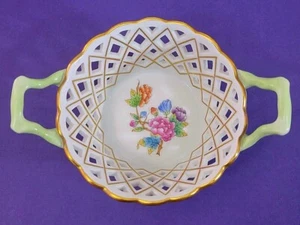 Cuenco de plato con canasta perforada y mango Herend Hungry forma redonda 771 - Imagen 1 de 4