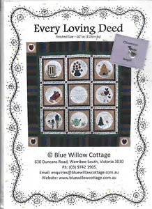 Every Loving Deed Blue Willow Cottage Quilt Stitchery Kit Pattern Fabric Threads - Picture 1 of 9