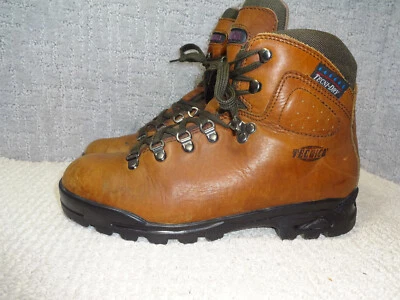 复古 Tecnica Seneca Dry 女式美国 8.5 棕色皮革防水远足靴 — 第 1/4 张图片