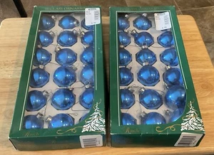 Vintage Rauch Industries 36/2 Boxes 1.5" Glass Ball Ornaments Blue USA - Picture 1 of 2