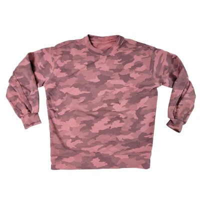 Sudadera LULULEMON Perfectamente Grande Crew Talla 4 Rosa Camuflaje Rosa Brezo Multi Foto 1 de 3