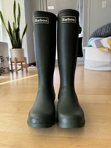 Barbour Green Wellington Boots US Women Size 10 (New) - Picture 1 of 4