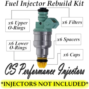6x OEM Bosch Fuel Injector Rebuild Kit 0280150415 for 1991-1999 BMW 2.5L 3.0L I6 - Picture 1 of 2
