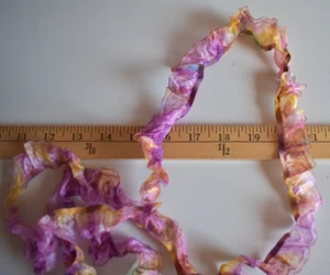 MULTI COLORS ELASTIC TRIM POLYESTER 1" WIDE X 2 REMNANT PIECES - Picture 1 of 1