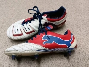  Puma PowerCat 1.12 SG England Manchester Boots Cleats Football 10 Uk - Picture 1 of 15