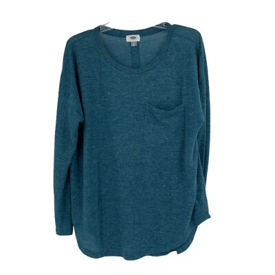 Mujer Antiguo Top Azul Marino Polar Acogedor Azul M Bolsillo Crew Manga Larga 0236 Foto 1 de 4