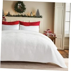 Velvet Quilt Set King Size, Luxurious King/Cal King Bright White - Channel - Picture 1 of 8