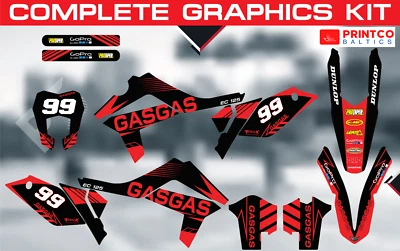 Gas Gas EC MC 125 200 250 300 450 2013-2025 complete graphics kit 21 mil - Image 1 of 4
