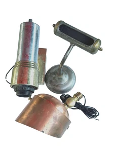 LOT OF 3 UNIQUE UNFINISHED STEEL & COPPER & BRASS FIXTURES OR PARTS - Bild 1 von 20