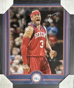 Philadelphia 76ers Allen Iverson Signed Framed 16x20 Yelling Beckett - Picture 1 of 1