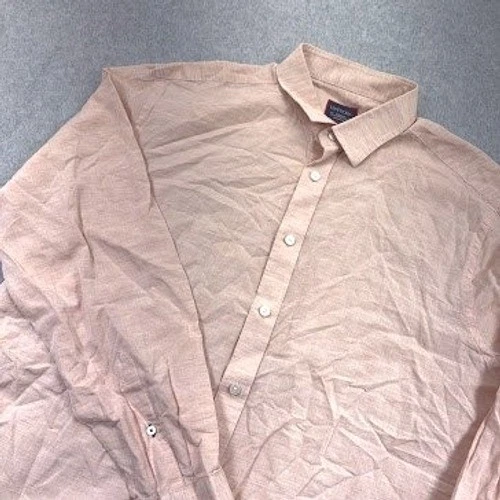 Camisa masculina UNTUCKit com botões XL linho pêssego mistura de algodão casual trabalho leve - Imagem 1 de 4