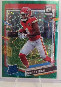 2023 Donruss Optic Rashee Rice Green Mojo Rated Rookie Prizm #257 Chiefs RC - Picture 1 of 2