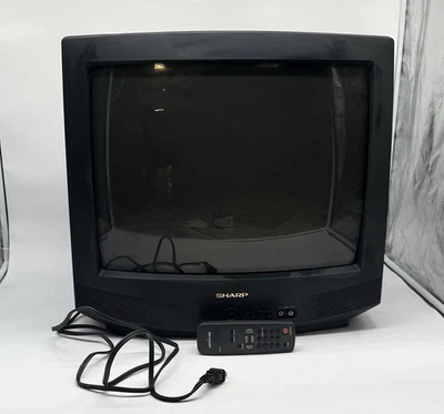 Sharp  19j-m100 19" CRT TV Front RCA Inputs - Retro Gaming - Image 1 of 2