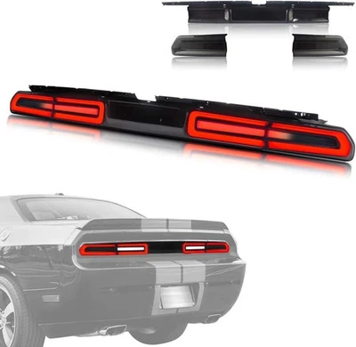 For 2008-2014 Dodge Challenger LED Tail Lights Red Clear Sequential Turn Signal - Image 1 of 4