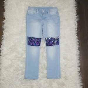 Girls Sequin Light wash Jeans size 4/5 - Picture 1 of 6