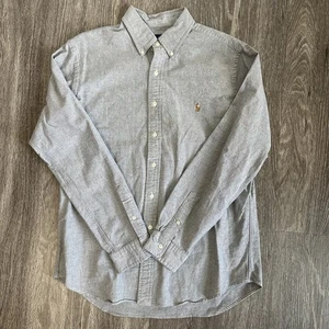 Ralph Lauren Camicia Uomo XL Grigio Slim Fit Elasticizzata Oxford Bottoni - Foto 1 di 9