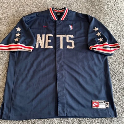 Nike New Jersey Nets Vintage Rewind NBA Throwback Azul Chaqueta de Calentamiento Para Hombres XXL Foto 1 de 4