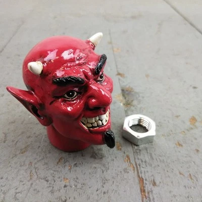 El Diablo Devil Custom Shift Knob red horn evil goth rat pinstripe rod hot truck - Image 1 of 4