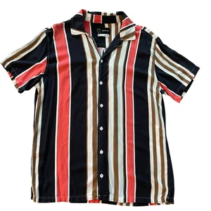 Mens Original Use Stripped Lightweight Mod Summer Button Up Short Sleeve size M - Picture 1 of 5