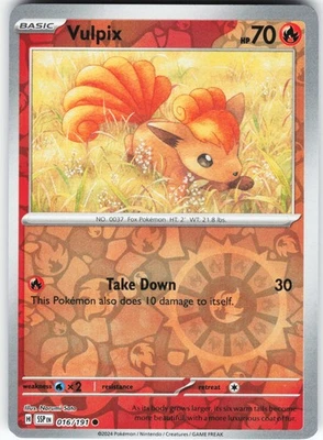 Vulpix 016/191 Pokemon SV08: Surging Sparks Reverse Holo Common NM - Image 1 of 2