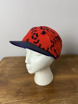 Vintage Patagonia Duckbill 5-Panel 90s Red Fleece Hat EUC Pattern Print 1994 - Image 1 of 4