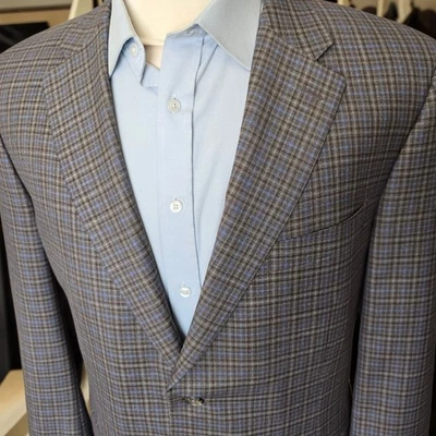 Canali 1934 Blazer 46S Full Canvas Checked Dual Vent Tailored - Image 1 of 4