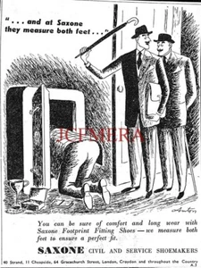 SAXONE Shoemakers ADVERT Small 1946 ANTON 'Burglar Series #1' Cartoon Ad 162/103 - Photo 1/1