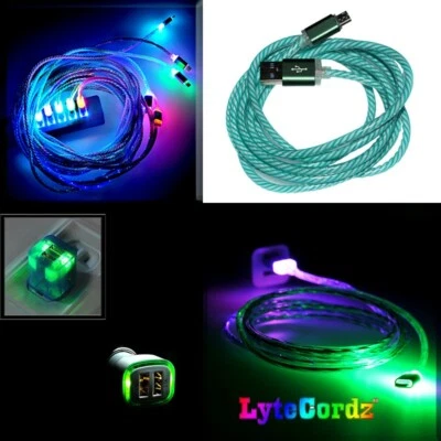 LED Light Up Multicolor Rainbow Charging Charger Cable Cord - All Phone Models - Image 1 of 4