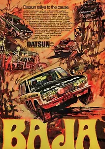 Datsun 510 Baja Rally 1970 anuncio en color original - Imagen 1 de 1