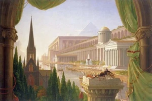 ARCHITECT’S DREAM EGYPTIAN GREEK ROMAN GOTHIC BUILD STYLES BY THOMAS COLE REPRO - Picture 1 of 3