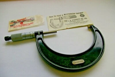NEW STARRETT OUTSIDE MICROMETER, 436MRL, 75-100 MM, 0.01 MM GRADUATION, RATCHET. Foto 1 de 4