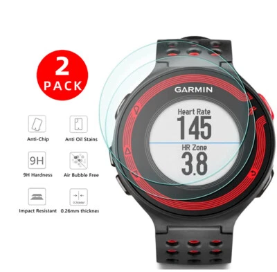 CALARACA 2x Premium Tempered Glass Screen Protector for Garmin Forerunner 225/235/220/230