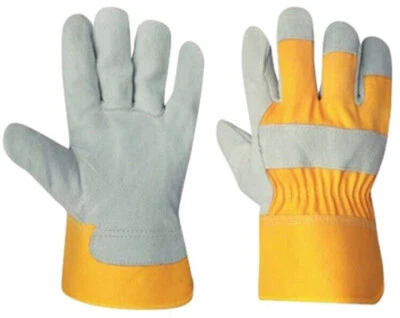 SUPREME TTF 12 Pair Rigger Heavy Duty Gauntlet Canadian Leather Tough Safety Work Gloves