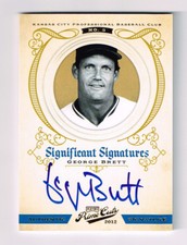 GEORGE BRETT 2012 PRIME CUTS AUTOGRAPH ON CARD # 5/25 KC ROYALS HOF SWEET!!!