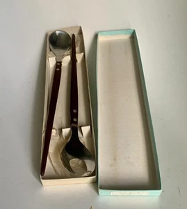 Vintage Salatbesteck Besteck Edelstahl Teak 60er Jahre New York Imperial OVP - Bild 1 von 7
