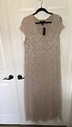 Candalite Womens Cap Sleeve Lace Stretch Dress Plus Size 1X Nude Champagne