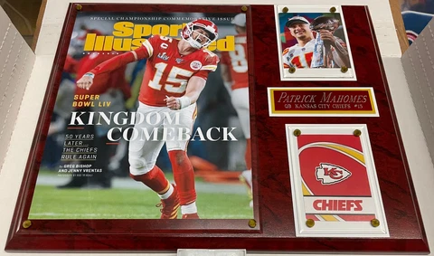 PATRICK MAHOMES KANSAS CITY CHIEFS FRAMED 8X10 PHOTO-MAN CAVE-12X15 WALL PLAQUE Cover