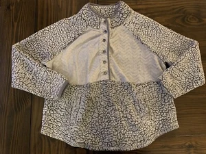 Maurices 1/2 Button Faux Fur Long Sleeve Sweatshirt Gray Size 1 - Picture 1 of 6