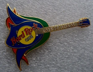 AMSTERDAM DUTCH BLUE TULIP OPENED FLOWER GUITAR Hard Rock Cafe PIN TACK BACK LE - Picture 1 of 1