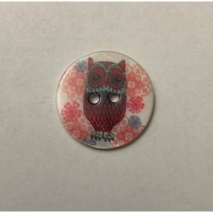 Owl Floral Natural Pearl Shell Button - Made in France 23mm/ 7/8" (Set of 2) - Picture 1 of 2