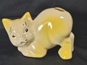 Vintage Ceramic Cat Air Wick Diffuser/Bud Vase, Yellow & White, Great Condition - Picture 1 of 11