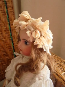 Beau Bonnet/ Chapeau de Poupée ancienne Jumeau - Imagen 1 de 6