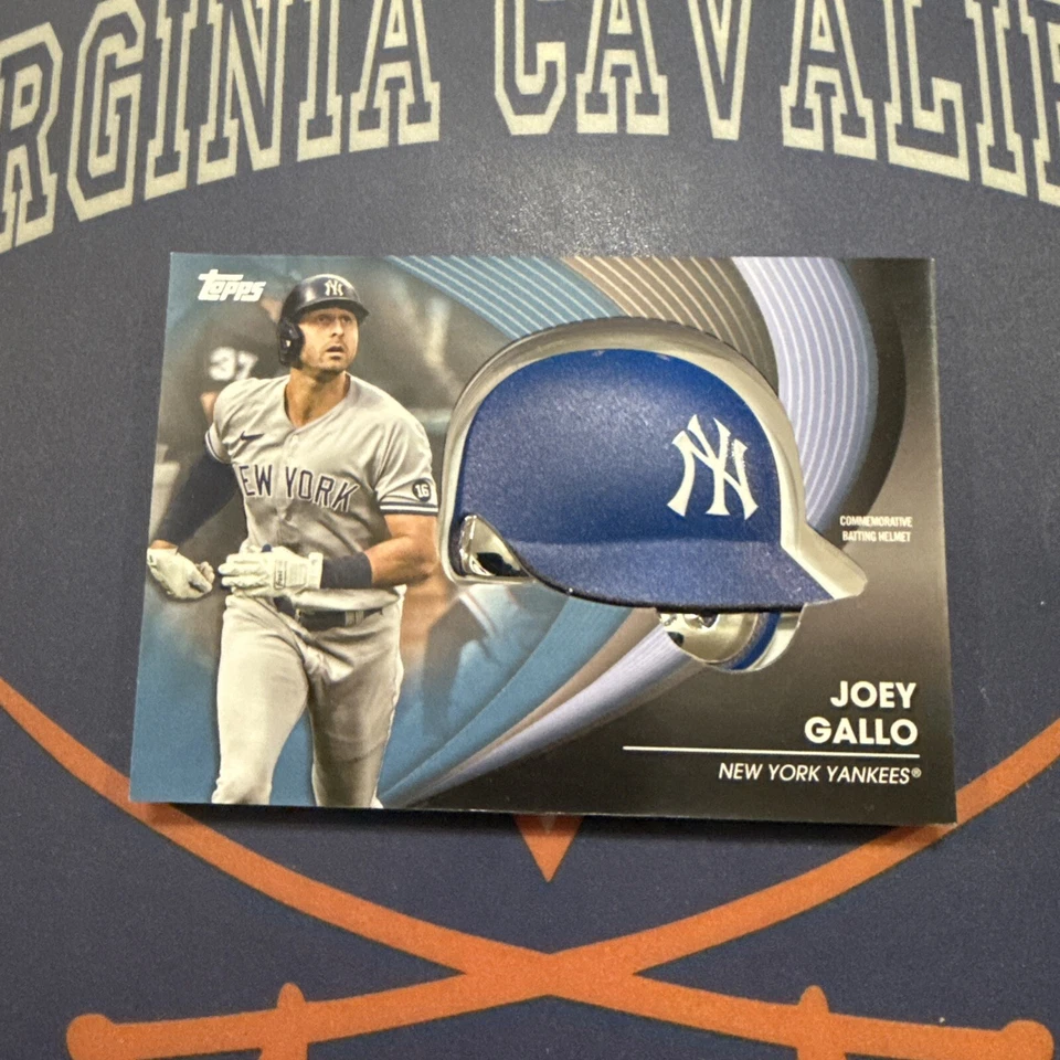 2022 Topps Update Joey Gallo Batting Helmet Relic BLUE Parallel Yankees BH-JG - Image 1 of 3