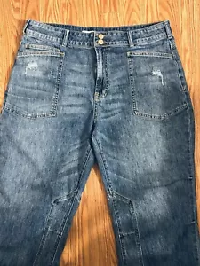 Pilcro Anthropologie The Wanderer Relaxed Jeans Gr. 33 Cargohose Utility Blue - Bild 1 von 9