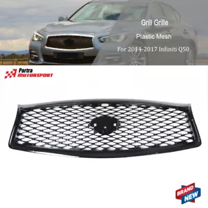 Grille Bumper Upper For 2014-2017 Infiniti Q50 Front Plastic Black Durable Mesh - Bild 1 von 9