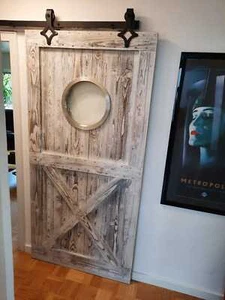 Glasschiebetür, Schiebetür,Holztür,Barn Doors, Chabby Weiß inkl. Rollen&Schiene - Bild 1 von 20